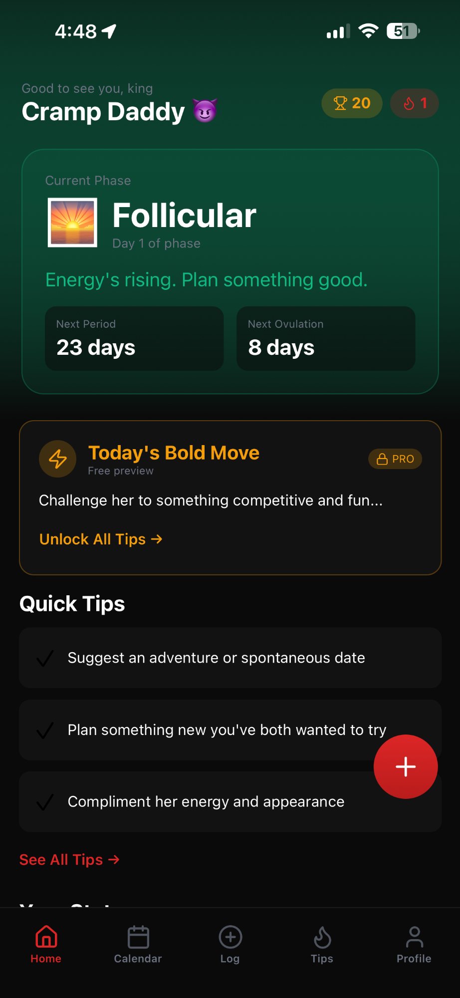 Cramp Daddy home screen